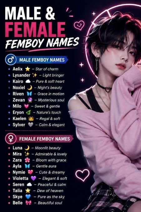 Male & Female Femboy Names