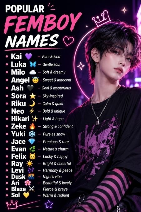 Popular Femboy Names
